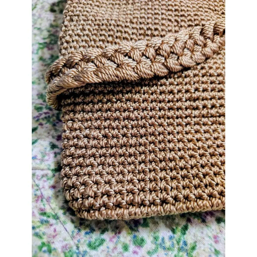 EUC THE SAK Classic Shoulder Cross Body Crochet Purse taupe/Brown